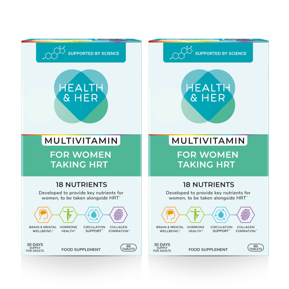 Health And Her Health & Her Multivitamin For Women Taking Hormone Replacement Therapy (Hrt) - Supplements For Women - Nutrition And Wellbeing Sup