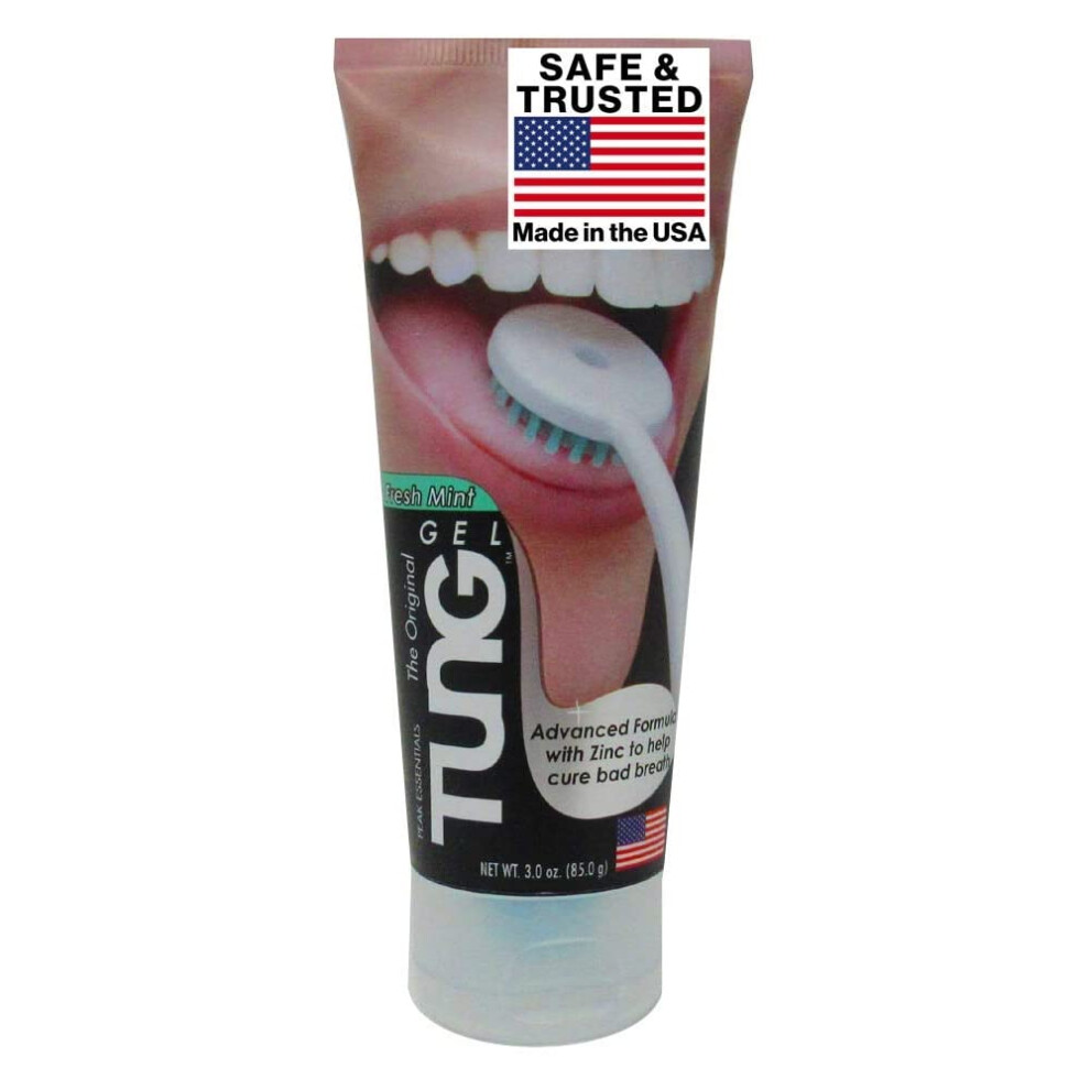 Peak Essentials The Original Tung Brush Tung, The Original Gel Tongue Cleaner, Fresh Mint, 85 Gram