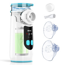 Mesh Nebuliser for Adults Kids Children Baby, Rechargeable USB C Nebuliser Inhaler with Digital DisplayTiming Self-Cleaning, Quiet