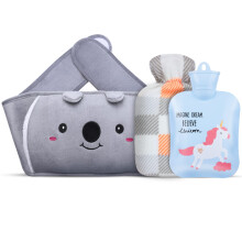 Hot Water Bottle, Warm Water Bag Rubber Hot Water Pouch with Soft Plush Hand Waist Warmer Cover, Hot Water Bag for Pain Relief fro