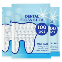 300 Count Dental Floss Stick, Unflavored, Shred-Resistant Floss for Deep Cleaning Tight Teeth & Sensitive Gums, Sealed Moisture-Pr