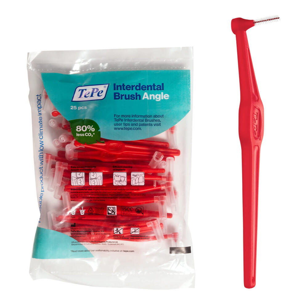Tepe Interdental Brushes Angle 0.5 Mm Pack Of 25 Red