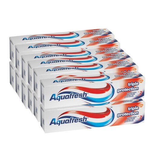 Aquafresh Triple Protection Fluoride Toothpaste Family Size 100ml X 12