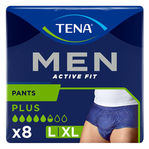 Tena Tena - Tena Men Active Fit (Size L/XL) Plus Pants - 8 Pieces