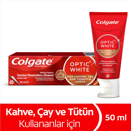 Colgate Colgate Optic White Whitening Toothpaste for Coffee, Tea and Tobacco Users (50 ML) 1