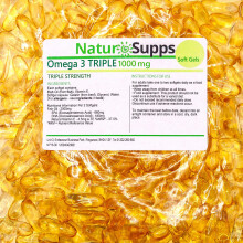 Natur Supps Omega 3 Fish Oil - 2000mg (2 Capsule Serving), Pack of 365 1000mg Softgel Capsules, Pure Fish Oil Giving 660mg EPA & 440mg DHA per Servin