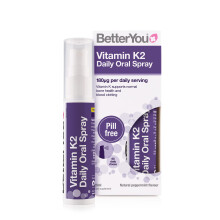 BetterYou Vitamin K2 Daily Oral Spray, Pill-free K2 Supplement, Supports Normal Bone Health and Blood Clotting, 2-month Supply, Ma