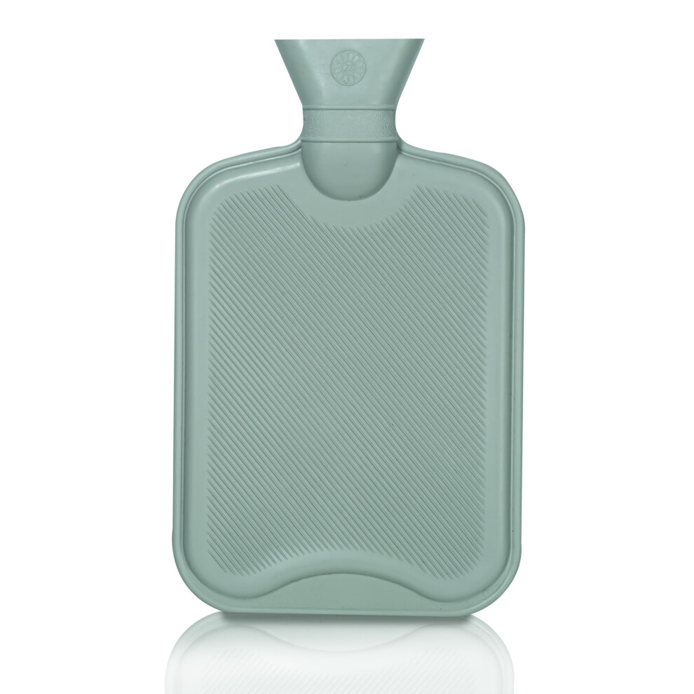 Things2keepuwarm Grey 2L Hot Water Bottle (Double Ribbed) - Replacement Large Hot Water Bottle - Soothes Pains And Aches, Menstrua