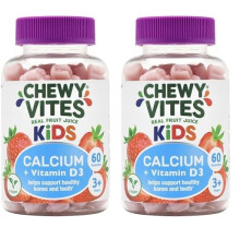 Chewy Vites Kids Calcium and Vitamin D3, 60 Kids Calcium Gummies, Help Support Healthy Bones and Teeth, 2 Months Supply, Real Frui