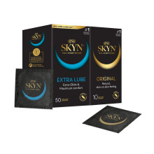SKYN Extra Lube Condoms Pack of 50 & Original Condoms Pack of 10 / Skynfeel Latex Free for Men, Regular Size, Extra Lubricated, Th