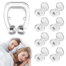 Magnetic Anti Snore Nose Clip (8 Pack)- Silicone Anti Snoring Nose Clip - Airing Snoring Device for Removal of Noise While Sleepin