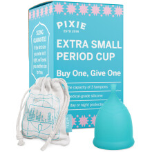 Pixie Menstrual Cup - No Metals or Toxins - 100% Medical-Grade Silicone - Ranked 1 for The Most Soft Reusable Period Cup - Wear 12