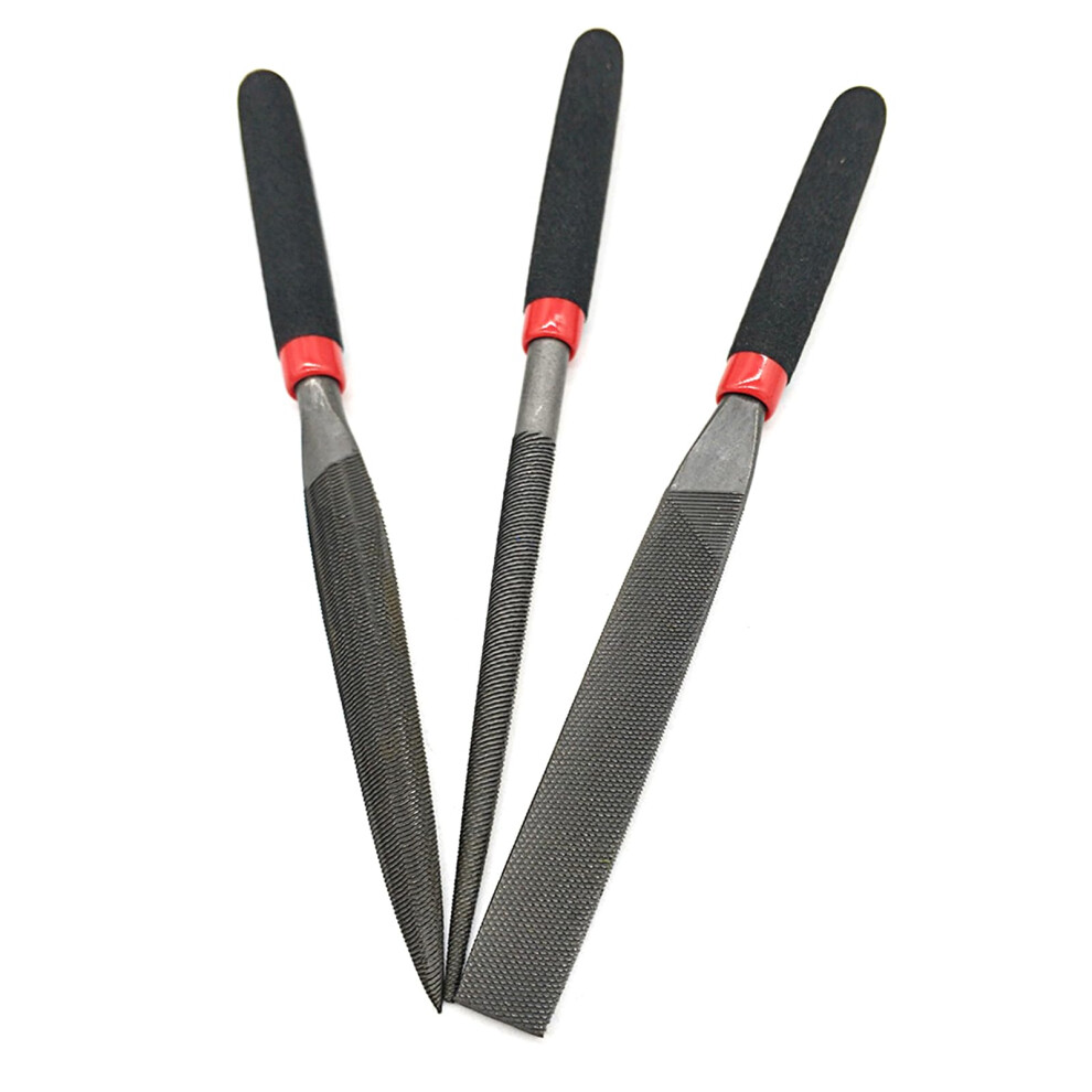 3Pcs Needle File Set For Metal And Wood With Ergonomic Nonslip Grip And Hardened Abrasive Surface 9199774702591