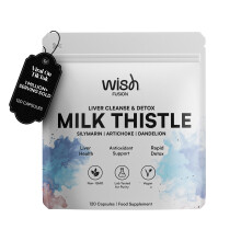 Wish Fusion Milk Thistle Liver Cleanse & Detox Supplement with Artichoke & Dandelion Complex for Liver Health & Antioxidant Suppor