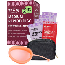 Pixie Menstrual Disc - No Metals or Toxins - Ranked 1 for Most Soft Reusable Period Disc - Removes Like a Tampon - Capacity of 5 T
