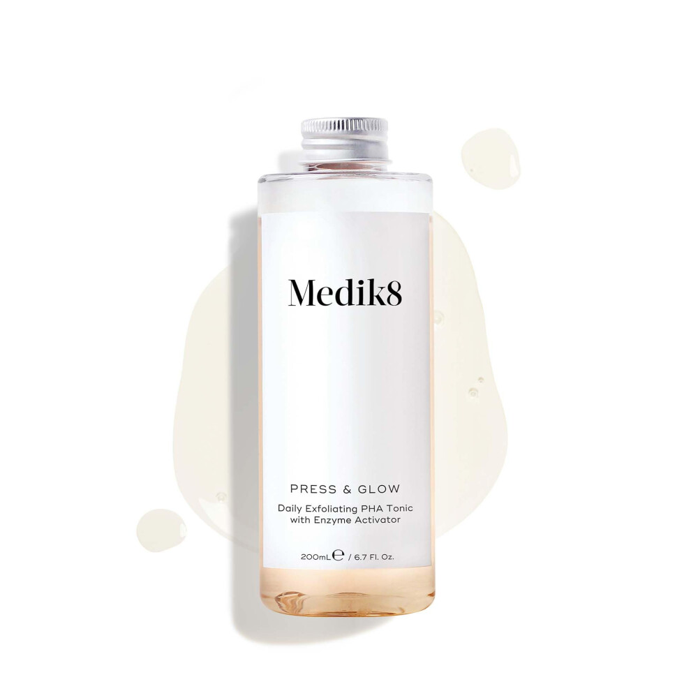 Medik8 Press & Glow Refill - Daily Pha Exfoliating Facial Toner - Smooths Skin Surface & Boosts Radiance - All Skin Types - 200Ml