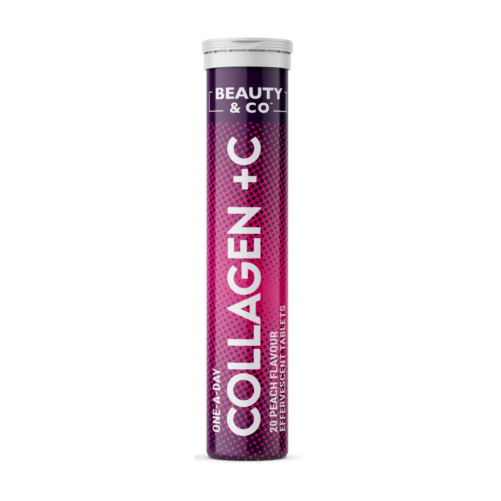 Beauty & Co Collagen Effervescent - Marine Collagen & Vitamin C Supplement - 500Mg Per Tablet (1 Tube)