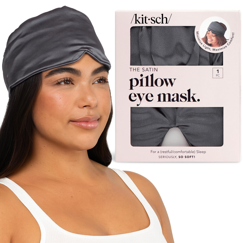 Kitsch Satin Sleep Mask - Eye Mask For Sleep, Softer Than Silk Satin Sleeping Mask Blindfold And Sleep Masks For Women And Men, Eye Care Travel Essen