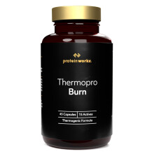 Thermopro Burn Tablets, Preworkout Supplement with Caffeine, Reduces Tiredness & Fatigue, 45 Capsules - Protein Works