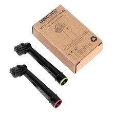 Recyclable Oral-B Compatible Toothbrush Heads, Eco-Friendly & Sustainable, Charcoal Infused Bristles from LiveCoco, Best for Teeth