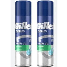 2 x 200ml Men Shaving Gel Aloe Vera Sensitive Skin Face Fresh Scent