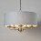 Litecraft Celia Ceiling Pendant Bluish Grey Drum Shaded 5 Light - Antique Brass 2