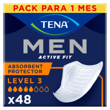 TENA Men's Level 3 Incontinence Pads - for Moderate Urinary Leaks - 48 Pads (Pack of 1 Month)