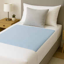 2 x Easy Care Solutions | Washable Bed Pad Protector | with Tucks/Flaps | 85 cm x 90 cm | 3 litres Absorbency | Reusable Blue Bed