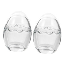 2pcs Egg Shaped Glass Dessert Cups for Pudding and Cake Making, Transparent and Easy to Clean