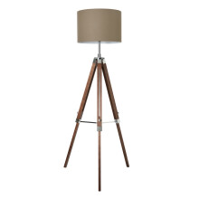 Litecraft Keegan Adjustable Tripod Floor Lamp With Taupe Shade - Dark Brown