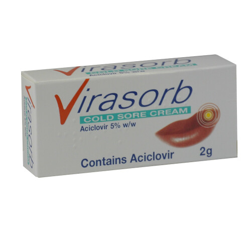 5 x Virasorb 2g 5% Cold Sore cream (5 Packs) 1