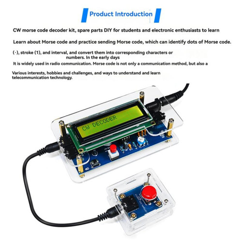 2X CW Trainer Morse Code Training Morse Code Decoder Components DIY Electronic Component Kit US PLUG B 2