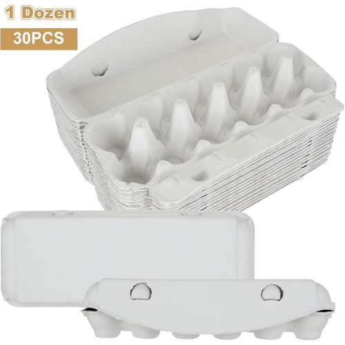 20 Pack Blank Pulp Egg Cartons for 12 Eggs, Reusable Egg Storage Containers with Secure Closures 1