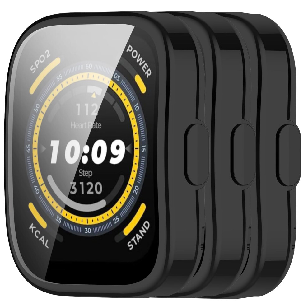 Screen Protector Case 3 Pack Full Coverage Tpu Slim Lightweight For Amazfit Bip 5 Black 9199774703239