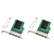 2X RJ-45 Adattatore per Server Ethernet A 4 Porte Scheda di Rete Gigabit Interfaccia PCI-E X1