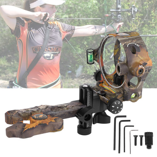 Precision Archery Sight for Compound Bows, Micro Adjust Knobs for Accurate Calibration, 5 Pin Optical Fiber System with Illuminated Reticle and 2