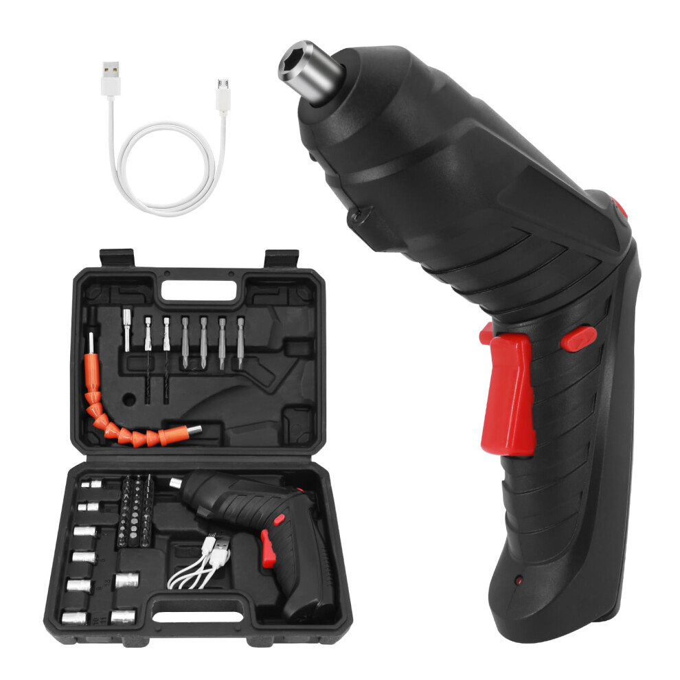 3.6V Cordless Electric Screwdriver Set With 47Pcs Accessories, Dual Position Handle And Led Light 9094768950234