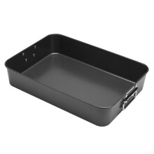 Large Stainless Steel 16 Inch Turkey Roasting Pan with Nonstick Easy Release and Secure Handles