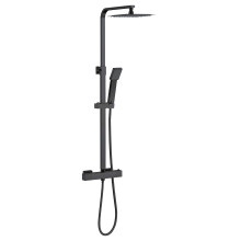Exposed Thermostatic Bar Mixer Shower Set with Overhead Rain Shower and Handheld