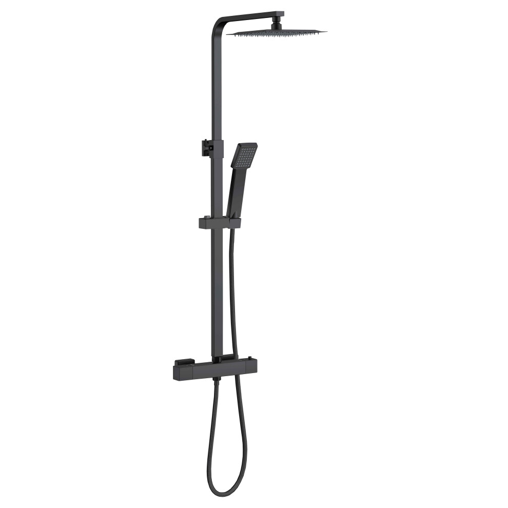 Exposed Thermostatic Bar Mixer Shower Set With Overhead Rain Shower And Handheld 4643123354481