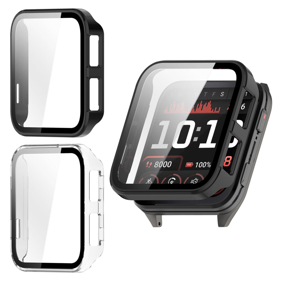 2 Pack Screen Protector Case With Full Coverage Builtin Tempered Glass Clear And For Garmin Venu X1 Black 9094768950500