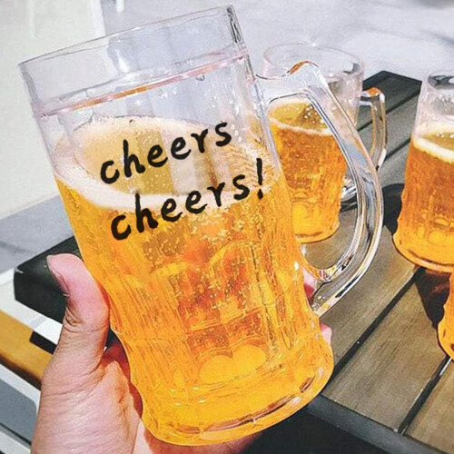 Freezer Beer Mug 450ml DoubleWall Insulated Cup with Handle, CondensationProof for Cold Drinks 1