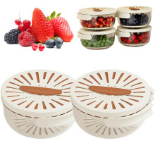 Fruit and Vegetable Washing Bowl 2 in 1 Double Layer Salad Spinner with Strainer White and Orange