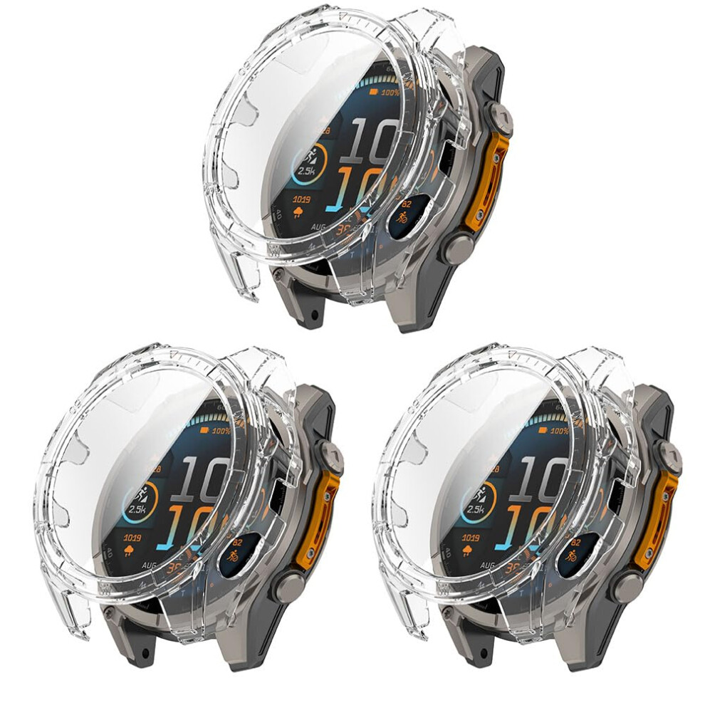 3 Pack Protective Case With 9H Tempered Glass Full Coverage For Garmin Tactix 8 Solar 47Mm 51Mm 9070919145988