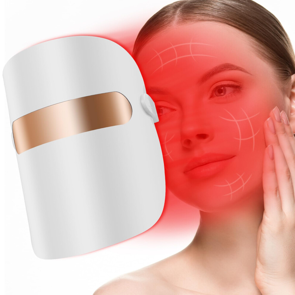 LED Light Therapy Mask 7 Colors Rechargeable Red Light Face Mask for AntiAging Skin Care at Home