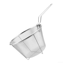 Stainless Steel Deep Fry Basket 15cm with Folding Handle and NonStick Coating for Kitchen Cooking