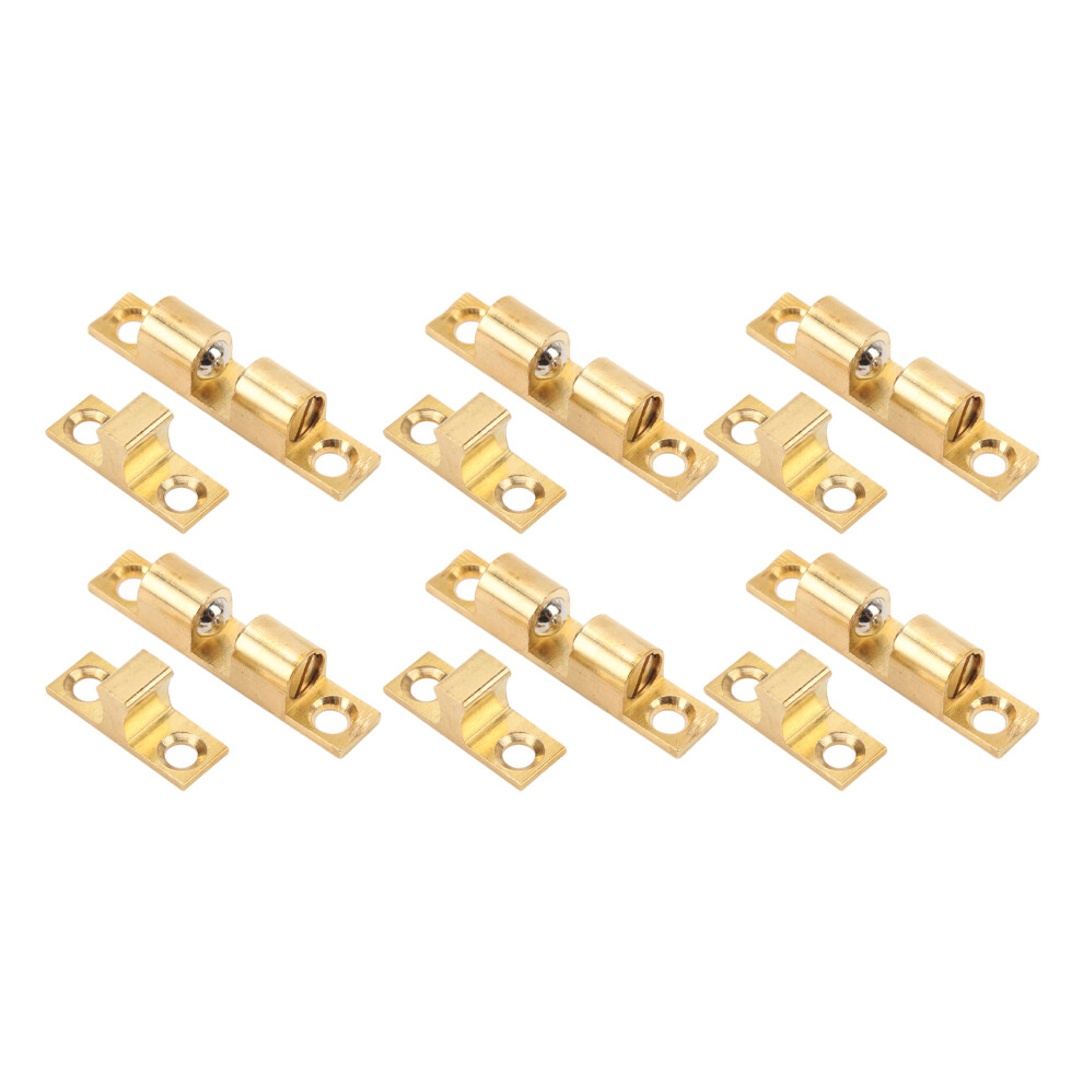 Brass Cabinet Lock Set 6 Gold Ball Tension Catch 60Mm For Cupboards & Closets 9401381802244