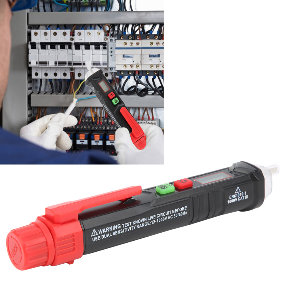 HT100P Handheld Non-Contact Voltage Tester with Flashlight, 50/60Hz
