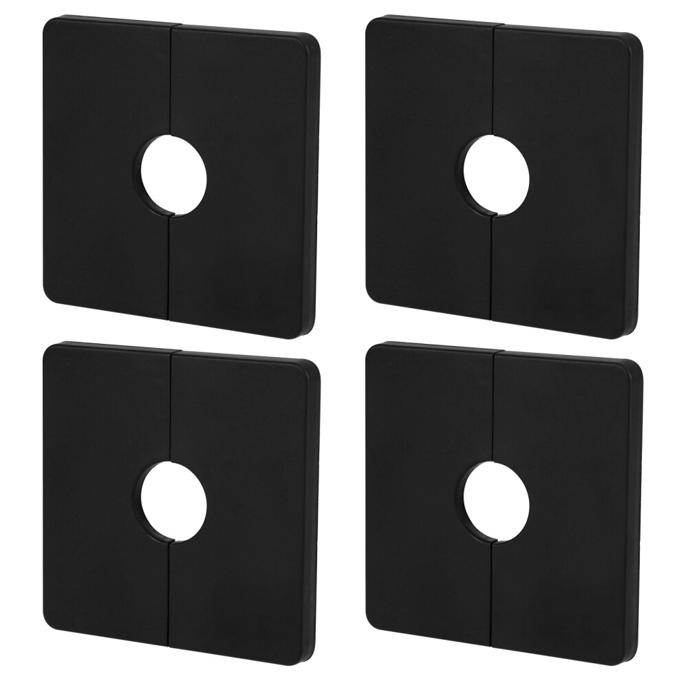 4Pcs Square Shower Arm Flange Cover Plates, Black 1/2 Inch Plumbing Escutcheon For Clean Finish 9187378949986