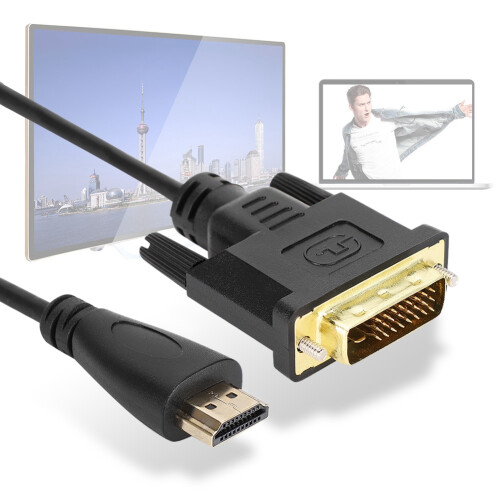 Καλώδιο προσαρμογέα DVI σε HDMI υψηλής ταχύτητας, διπλής κατεύθυνσης, επιχρυσωμένο, 1